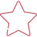 Five-point pink outlined star badge